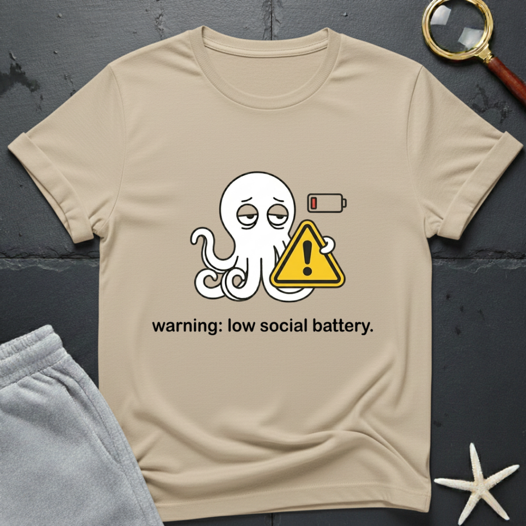 warning: low social battery T-Shirt