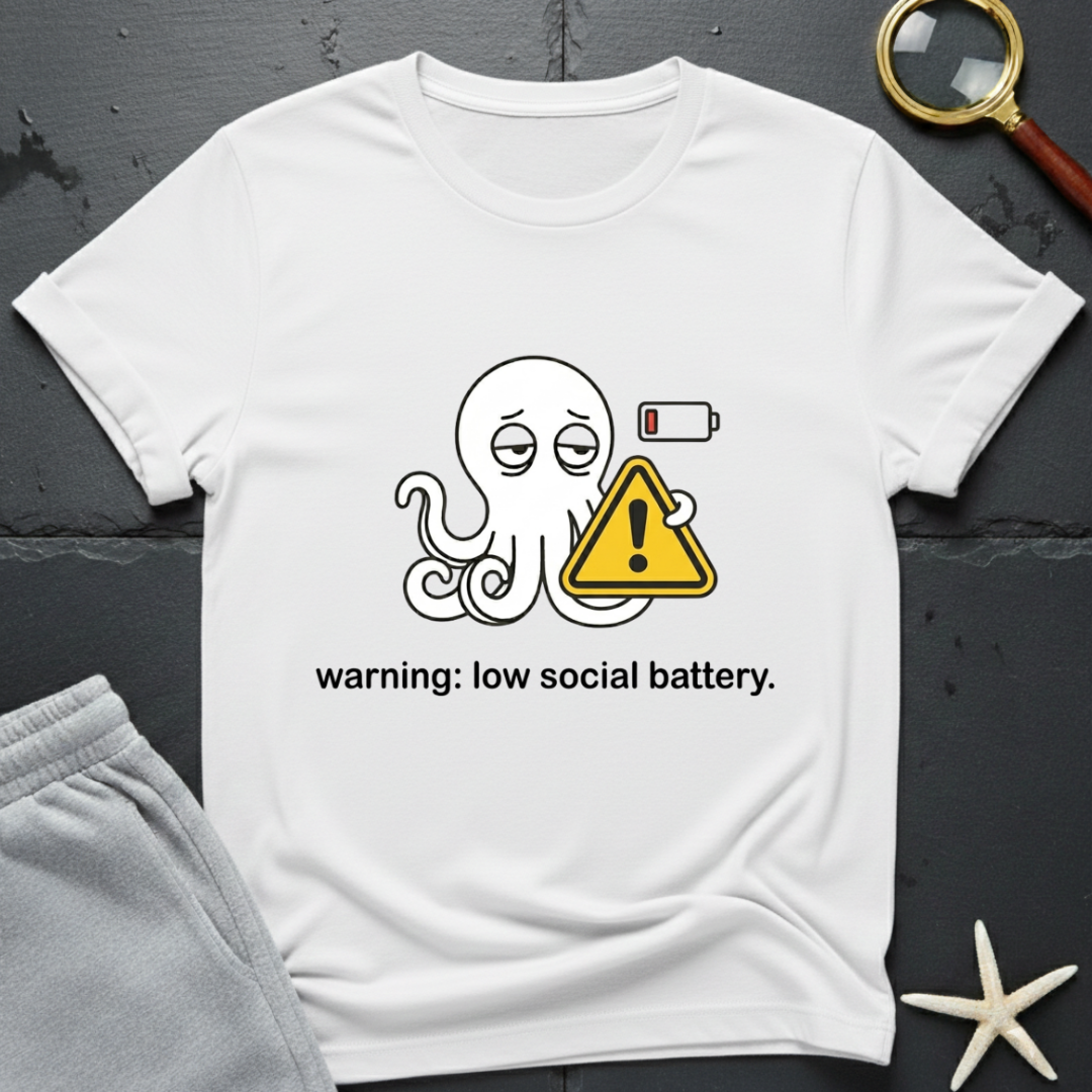 warning: low social battery T-Shirt